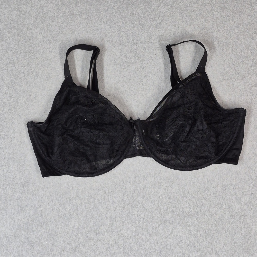 HSIA Women Bra 40G Black Floral Underwired Lace Strap Unlined Sheer
